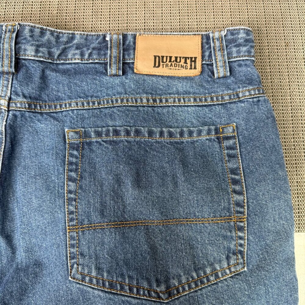 Duluth Trading Mens 44x30 Blue Relaxed Fit Denim Jeans - Picture 5 of 8